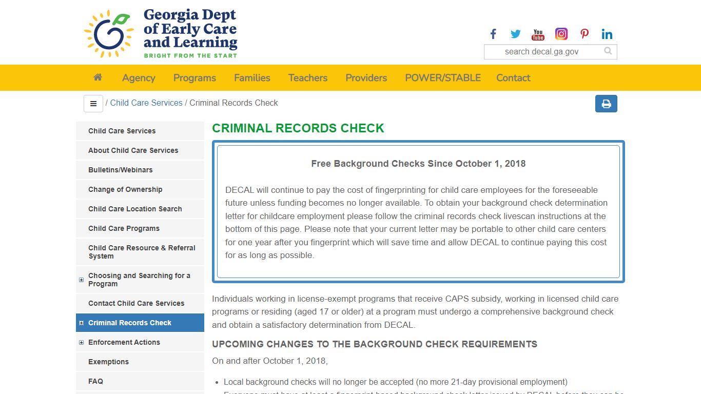 Criminal Records Check - Bright from the Start